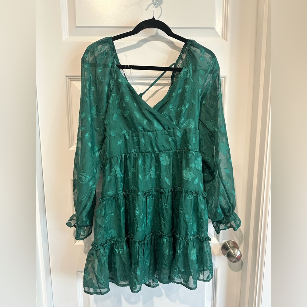 Forever 21 Floral Burnout Surplice Mini Dress - NWT - Picture 3 of 4